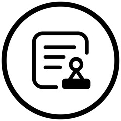 Poster - A Document Officially Stamped, Signifying Completion And Approval, A Sense Of Accomplishment And Finality With Bold Black Lines And A Clean White Background