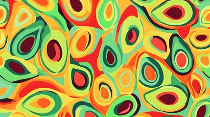 Poster - Vibrant Psychedelic Abstract Swirls and Patterns Digital Wallpaper Background