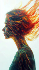 Poster - Glowing Waves of Energy Flow From the Mind, Creating a Mesmerizing Connection Within the Body