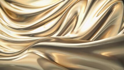 Aufkleber - Golden swirling liquid texture with metallic sheen, abstract art design concept