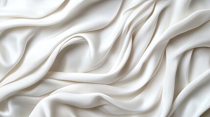 Poster - Smooth White Fabric Texture with Gentle Waves and Drapes