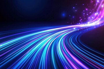 Poster - A vibrant, swirling display of colorful light streaks against a dark background, creating a dynamic and energetic visual effect.