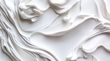 Poster - Soft White Abstract Texture with Swirls and Layers for Background