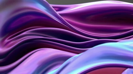 Aufkleber - Colorful flowing silk fabric with vibrant purple, blue shades. Abstract art concept