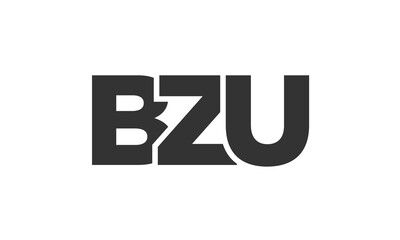 Poster - BZU logo design template with strong and modern bold text. Initial based vector logotype featuring simple and minimal typography. Trendy company identity.