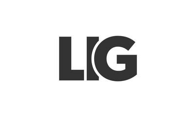 Poster - LIG logo design template with strong and modern bold text. Initial based vector logotype featuring simple and minimal typography. Trendy company identity.