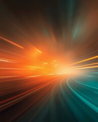 Aufkleber - abstract view of light trails on a dark background, creating a sense of speed and energy