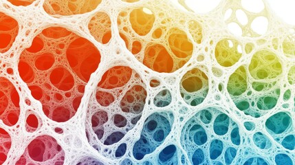 Aufkleber - Intricate web of interconnected lines and shapes in a colorful gradient, creating a complex and visually engaging graphic design.