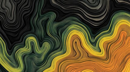 Poster - Layered lines in varying colors and opacities, overlapping each other to create a visually rich and textured graphic design.