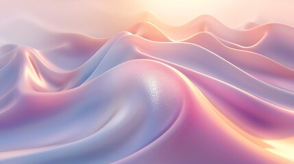 Poster - Abstract background with smooth, flowing waves of iridescent color.