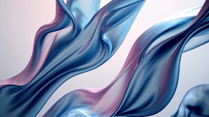 Aufkleber - Abstract flowing blue and pink fabric shapes on light background. Modern art concept