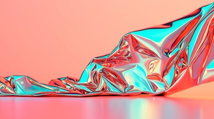Poster - Vibrant Color-Changing Foil Surface, dynamic hues shifting in the light, smooth texture creating a captivating backdrop for creative projects, versatile for various uses