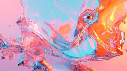 Poster - Dreamy Opalescent Film Texture, soft pastel hues blending seamlessly, ethereal ambiance, delicate layers forming a gentle, enchanting backdrop for creative projects