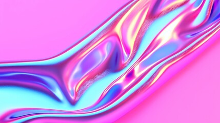 Poster - Glossy Chromatic Foil Backdrop, vibrant colors shimmering, smooth reflective surface, ideal for showcasing products, enhancing visual appeal, creating dynamic presentations.