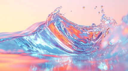 Poster - Liquid Chrome Rainbow Reflection, vibrant metallic sheen, colorful spectrum, smooth surface interplay, captivating visual display, abstract art inspiration, artistic exploration of color dynamics