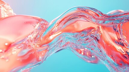 Poster - Liquid Chrome Spectrum, a vibrant interplay of colors reflecting off a smooth metallic surface, creating a mesmerizing visual experience in a minimalist setting.