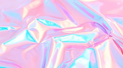 Poster - Muted Pastel Rainbow Foil Background, soft hues blend seamlessly, creating an elegant backdrop for creative projects, ideal for artistic displays and design elements.