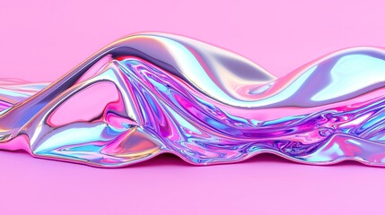 Poster - Psychedelic Rainbow Foil Surface, vibrant colors blend seamlessly, shimmering reflections create a mesmerizing visual experience, ideal for artistic displays and creative projects