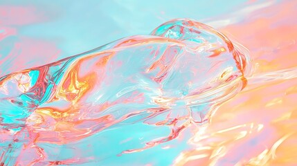 Poster - Soft Rainbow-Tinted Holographic Blur, ethereal glow, vibrant colors merging, playful light reflections, captivating abstract design, dreamy atmosphere, enchanting visual experience.