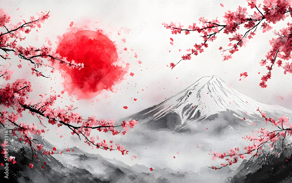 Japanee Background Japanese style background, A famous place in Japan with Chureito Pagoda ...