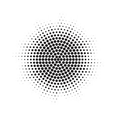 Poster - Burst Halftone light effect. Glowing light burst. abstract grunge halftone dots background. Vector illustration.