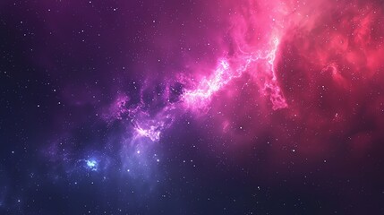 Wall Mural - Abstract nebula with pink and purple colors in a dark space.