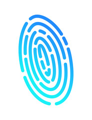 Aufkleber - Security isometric. Fingerprint scanning, future technology for verification. Cyber security and data protection concept. High tech data system vector illustration