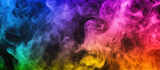 Poster - A Bitcoin with rainbow-colored smoke in the background