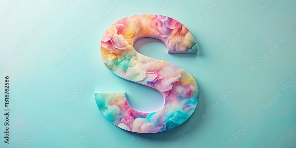 Pastel Rainbow Letter S Typography, Abstract Colorful Alphabet Design ...