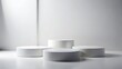 © chokdeelaw - Round Podiums on Minimalist Background, round podiums on white background, modern minimalist decor