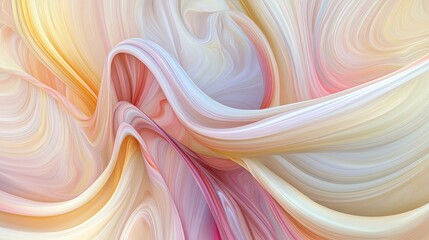 Poster - A mesmerizing fluid art piece with a smooth pastel blend