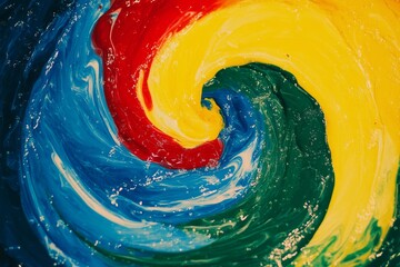 Poster - Colorful Abstract Swirl Art with Blue, Red, Yellow and Green Tones