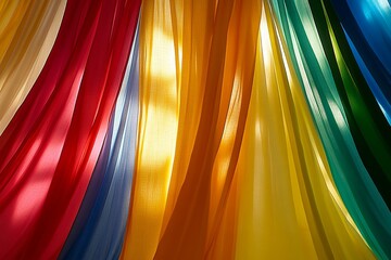 Poster - Colorful Fabric Drapery Creating Vibrant Mood for Interior Design Projects