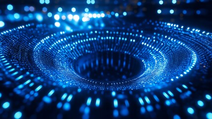 Poster - A futuristic circuit board pattern glowing in electric blue
