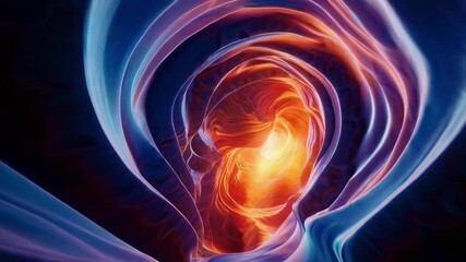 Poster - Abstract swirling shapes with vibrant colors, digital art. Futuristic design concept