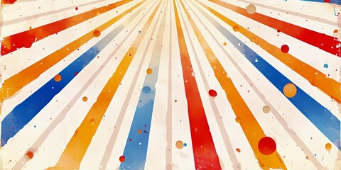 Poster - Vibrant Retro Paper Texture with Colorful Rays and Splashes in Blue, Red, and Orange Colors for Background or Graphic Design Projects