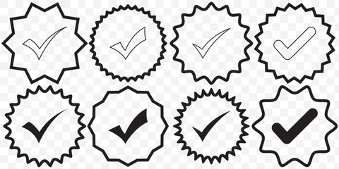 Poster - check mark. check mark vector icons. green and black check marks in circle and square. check mark co