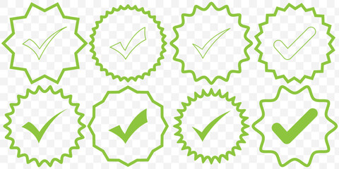 Poster - check marks doodle set. vote, yes, no, checkbox, checklist, tick and cross signs, v and x drawn conc