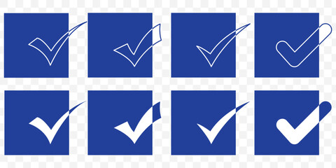 Poster - check mark icon set. check box icon with correct, accept checkmark icons green tick box, check list 