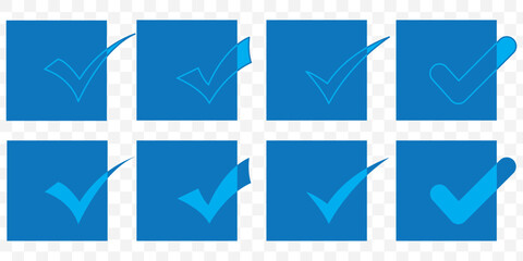 Poster - check mark icon set. check box icon with correct, accept checkmark icons green tick box, check list 