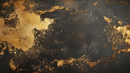 Poster - A captivating blend of gold and black hues forms an enchanting abstract texture that radiates elegance. The intricate patterns create a luxurious atmosphere, perfect for design inspiration