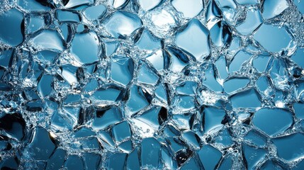 Poster - Bright sunlight illuminates shards of crushed ice, creating an artistic display of sparkling textures and vibrant hues as the ice reflects the surrounding light in captivating patterns