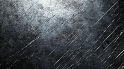 Poster - A weathered metallic surface glimmers softly, displaying intricate patterns of scratches and marks. The play of light highlights its history and rugged beauty, evoking a sense of timelessness
