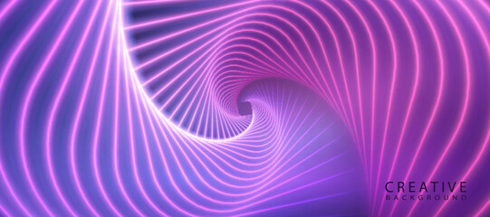 Leinwandbilder - Abstract vector background of bright purple neon lines. Hi-tech design for illustrations, banners, backgrounds, web design, game interfaces, invitations.