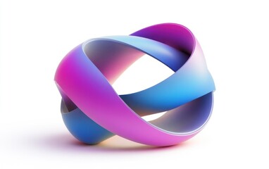 Poster - Abstract 3D render of intertwined vibrant loops.