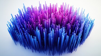 Poster - abstract 3d rendering of vibrant blue and purple columns.