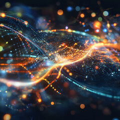 Wall Mural - A colorful, swirling pattern of dots and lines that creates a sense of movement