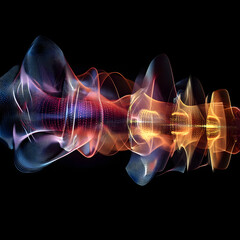 Wall Mural - A colorful, swirling line of light that appears to be moving