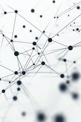 Poster - abstract network connections with dots and lines on white background