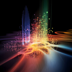 Wall Mural - A colorful explosion of light and color is depicted in the image